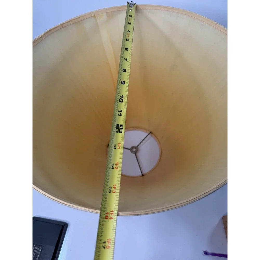 Vintage Ivory Pleated Fabric Large Lamp Shade 12x16